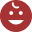 Icon representing sports injury with a stylized sun and figure